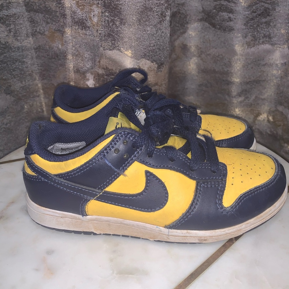 Nike Dunk Low Michigan sneakers big kids size 2y